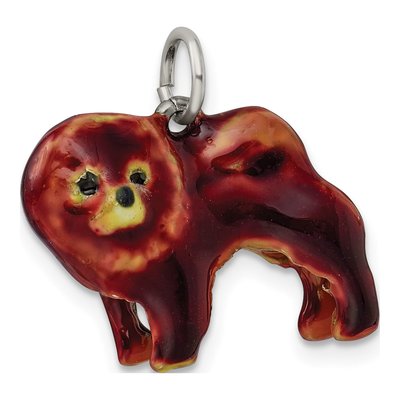 Sterling Silver Enameled Chow Dog Charm – view 6