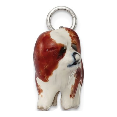 Sterling Silver Enameled Coton de Tulear Charm – view 3