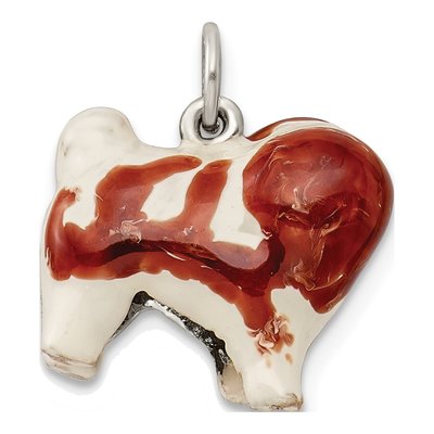 Sterling Silver Enameled Coton de Tulear Charm – view 5