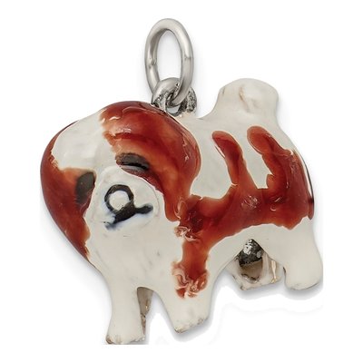 Sterling Silver Enameled Coton de Tulear Charm – view 6