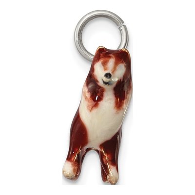 Sterling Silver Enameled Collie Charm – view 3