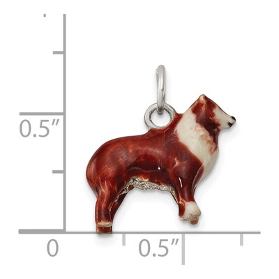 Sterling Silver Enameled Collie Charm – view 4