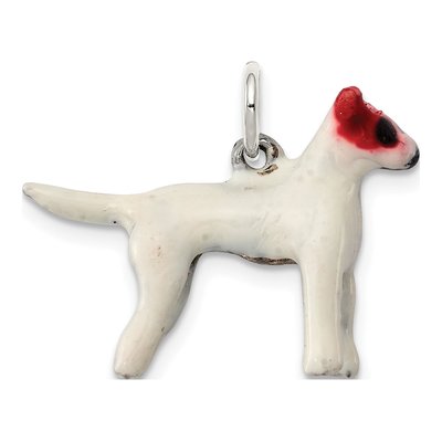 Sterling Silver Enameled Jack Russell Dog Charm