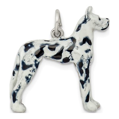 Sterling Silver Enameled Great Dane Charm – view 5