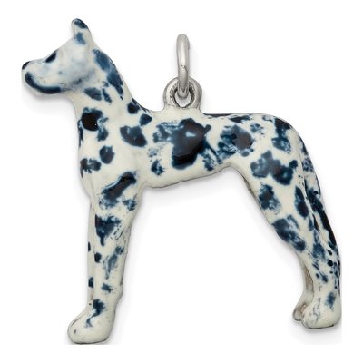 Sterling Silver Enameled Great Dane Charm