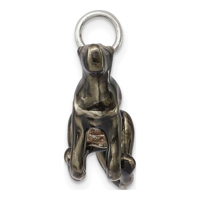 Sterling Silver Enamel Greyhound Pendant – view 3