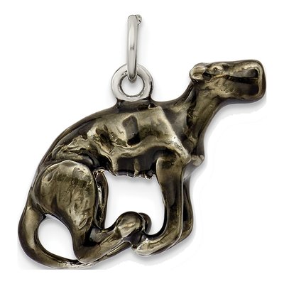 Sterling Silver Enamel Greyhound Pendant – view 5