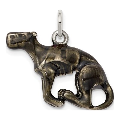 Sterling Silver Enamel Greyhound Pendant