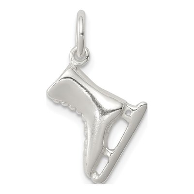 Sterling Silver 3-D Ice Skate Pendant