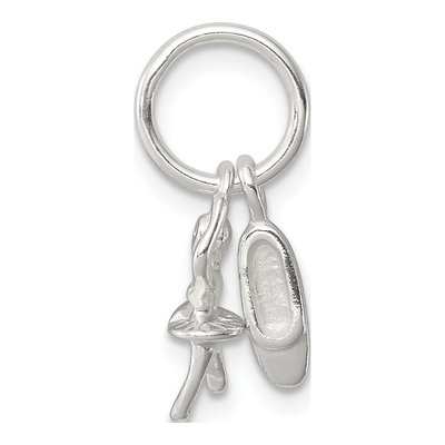 Sterling Silver Ballerina Shoe Pendant – view 3