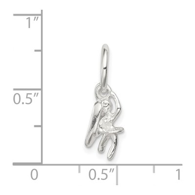 Sterling Silver Ballerina Shoe Pendant – view 4