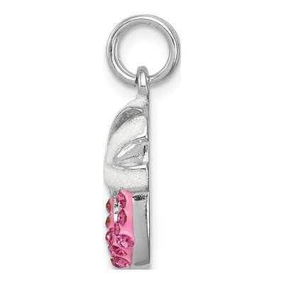 Sterling Silver CZ Enamel Ballet Slipper Charm – view 3