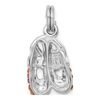 Sterling Silver CZ Enamel Ballet Slipper Charm – view 4