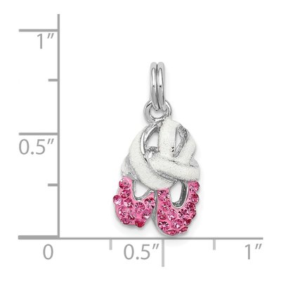 Sterling Silver CZ Enamel Ballet Slipper Charm – view 5