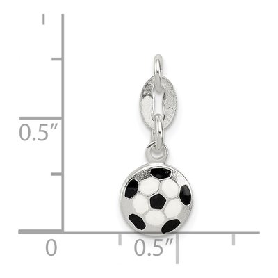 Sterling Silver Enameled Soccer Ball Charm – view 4