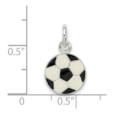 Sterling Silver Enameled Soccer Ball Charm – view 4