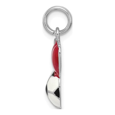 Sterling Silver I Heart Soccer Ball Enamel Charm – view 3