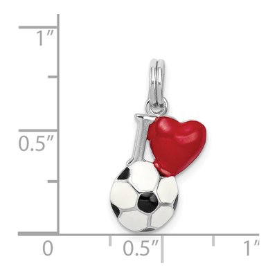 Sterling Silver I Heart Soccer Ball Enamel Charm – view 5