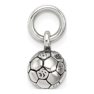 Sterling Silver Antiqued Soccer Ball Charm – view 3