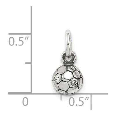Sterling Silver Antiqued Soccer Ball Charm – view 4