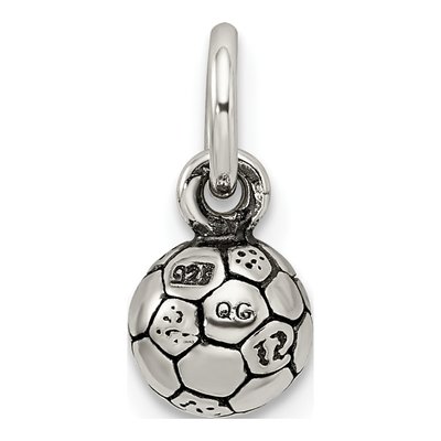 Sterling Silver Antiqued Soccer Ball Charm – view 5