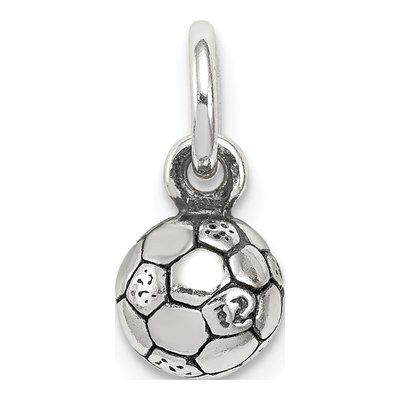 Sterling Silver Antiqued Soccer Ball Charm
