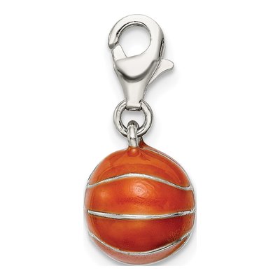 Sterling Silver 3D Enamel Basketball Charm – view 5
