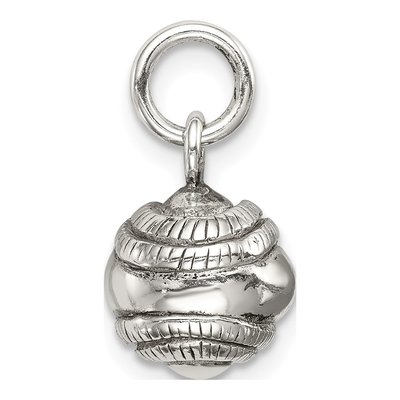 Sterling Silver 3D Baseball Charm – view 3