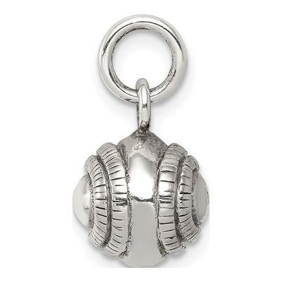 Sterling Silver 3D Baseball Charm – view 5