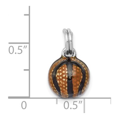 Sterling Silver 3D Enamel Basketball Charm – view 4