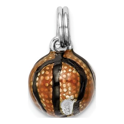 Sterling Silver 3D Enamel Basketball Charm – view 5