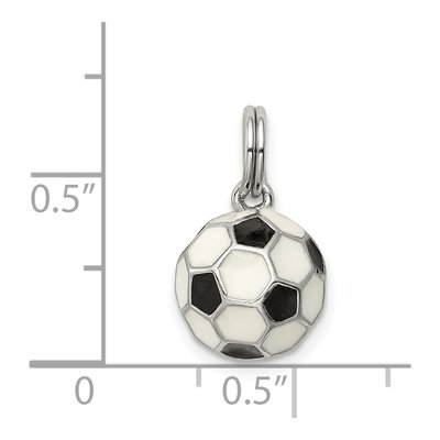Sterling Silver Enameled Soccer Ball Charm – view 4
