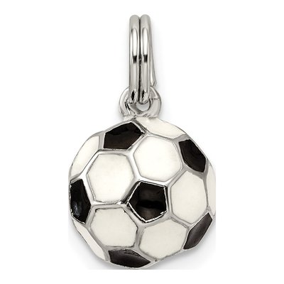 Sterling Silver Enameled Soccer Ball Charm – view 5