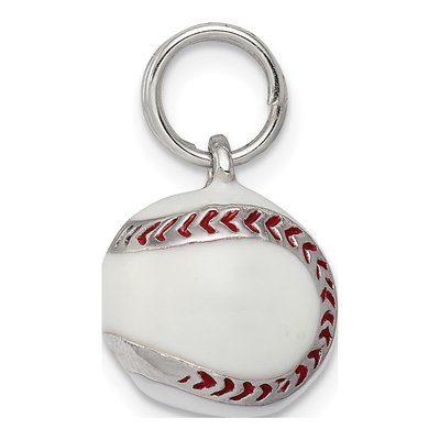Sterling Silver Enamel Baseball Pendant – view 3