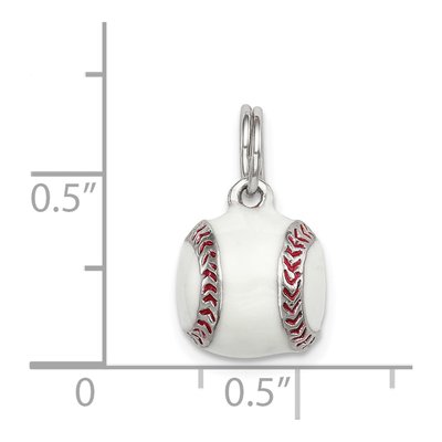 Sterling Silver Enamel Baseball Pendant – view 4
