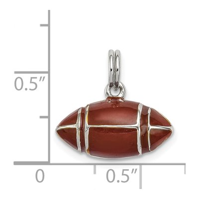 Sterling Silver 3D Football Charm – view 4