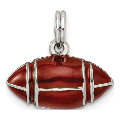 Sterling Silver 3D Football Charm – view 5