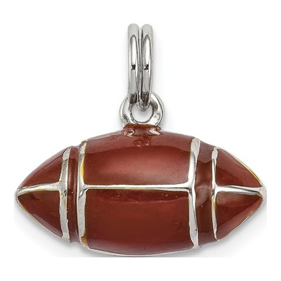 Sterling Silver 3D Football Charm