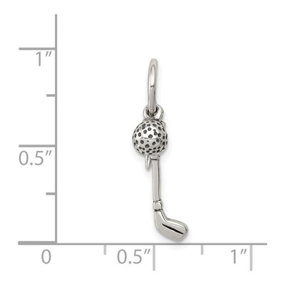 Sterling Silver Antiqued Golfer's Charm – view 4
