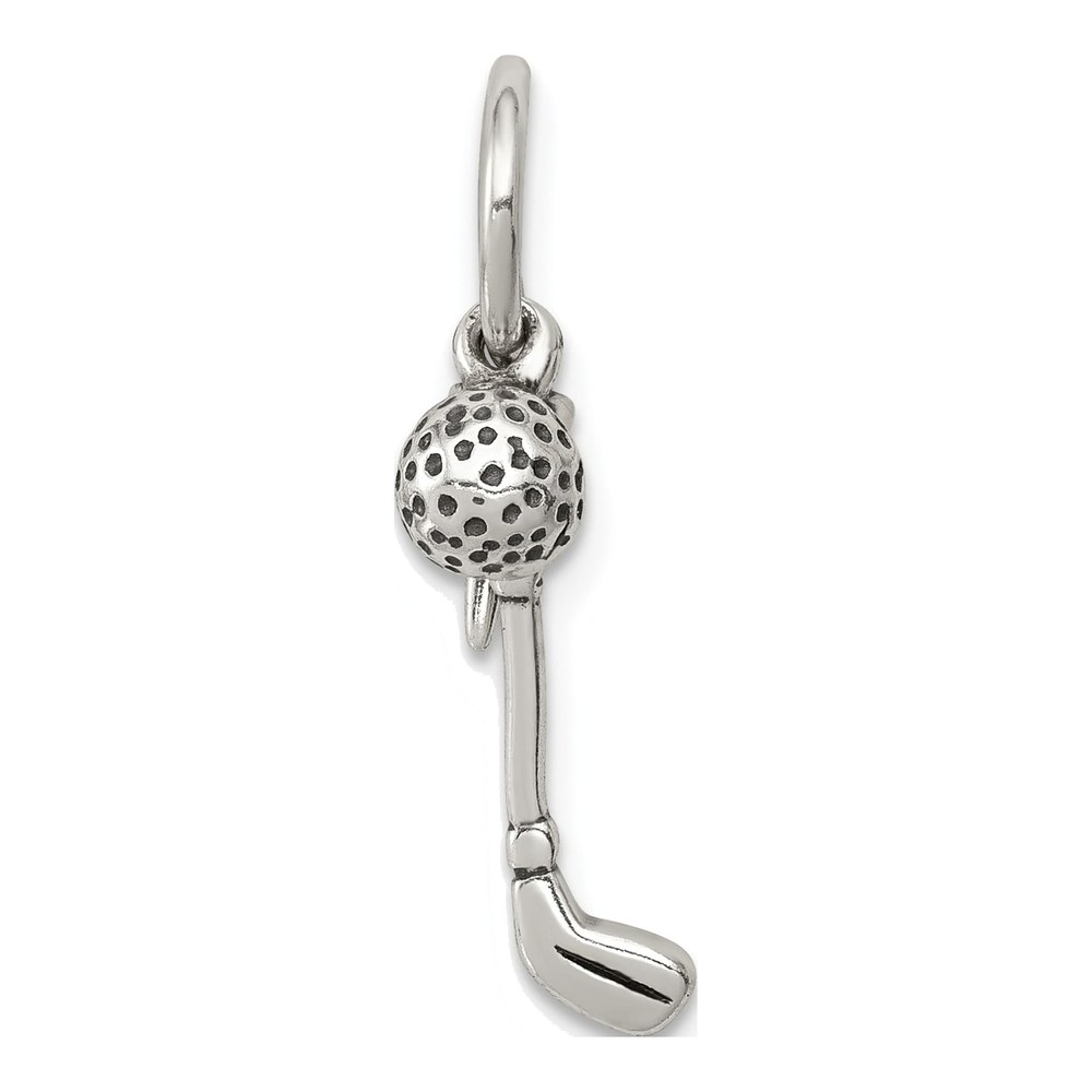 Sterling Silver Antiqued Golfer's Charm