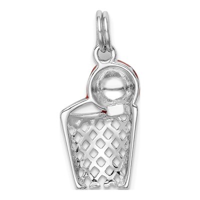 Sterling Silver Enamel Basketball Hoop Charm – view 5