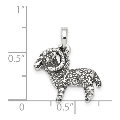 Sterling Silver Aries Zodiac Pendant – view 4