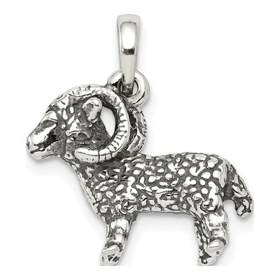 Sterling Silver Aries Zodiac Pendant