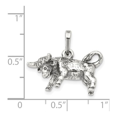 Sterling Silver Taurus Zodiac Pendant – view 4