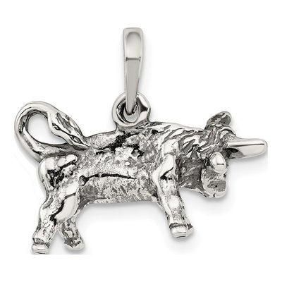 Sterling Silver Taurus Zodiac Pendant – view 5