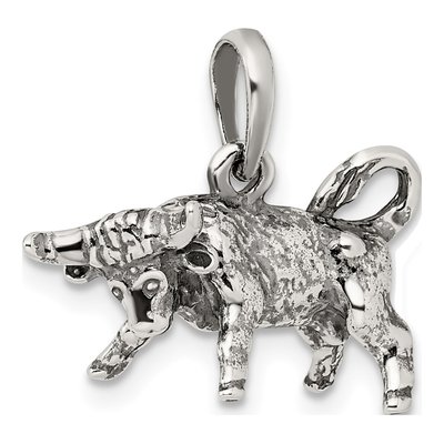 Sterling Silver Taurus Zodiac Pendant – view 6