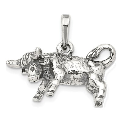 Sterling Silver Taurus Zodiac Pendant