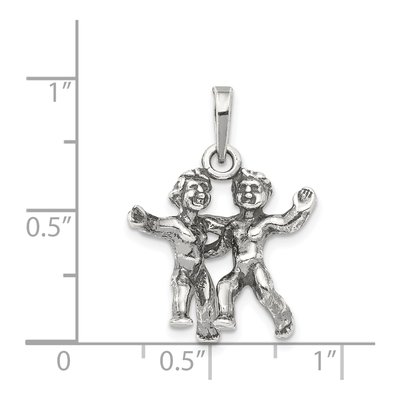 Sterling Silver Gemini Zodiac Pendant – view 4