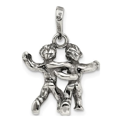 Sterling Silver Gemini Zodiac Pendant – view 5