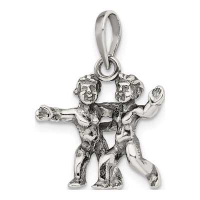 Sterling Silver Gemini Zodiac Pendant – view 6